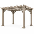 Freistehende Holzpergola Beige mit Lamellendach, 300 × 300 × 250 cm