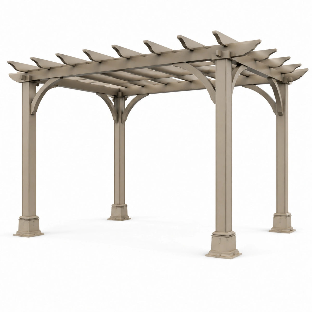 Freistehende Holzpergola Taupe, 300 × 300 × 240 cm, mit offenem Lamellendach