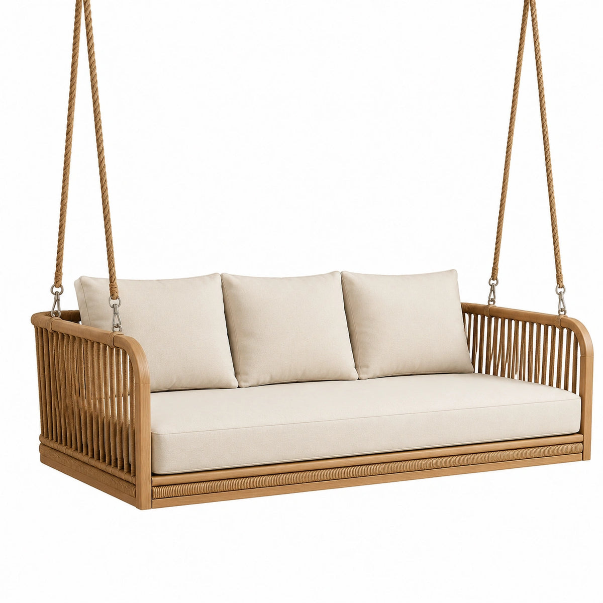 Hängesofa 180 × 80 × 65 cm in Natur/Beige mit Seilaufhängung
