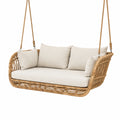 Hängesofa aus Rattan in Natur/Beige, 120 × 70 × 60 cm, für Balkon und Terrasse